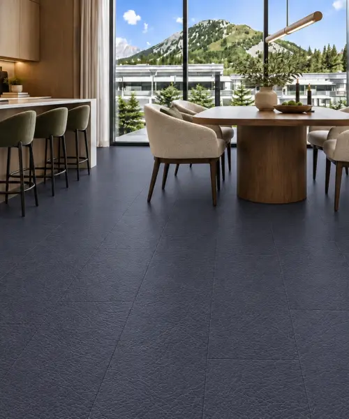 Black Buffalo floor application in a furnished room, based on the original product reference
