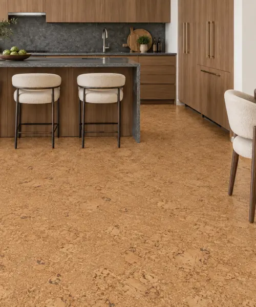 Salami installed flooring in a furnished daylight interior; accurate product scale visualization (CZ3344VNN)