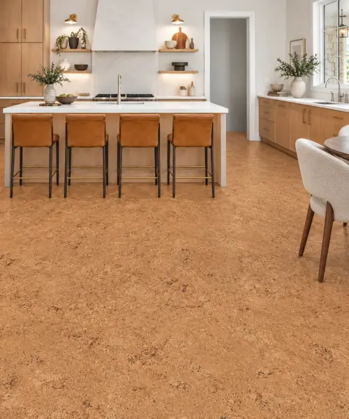 Salami installed flooring in a furnished daylight interior; accurate product scale visualization (PF3344VNN-6.0)