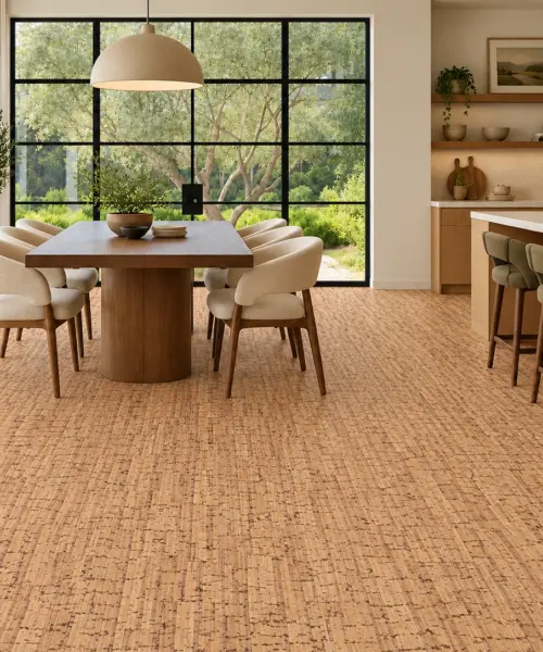 Sisal floor application in a furnished room, based on the original product reference