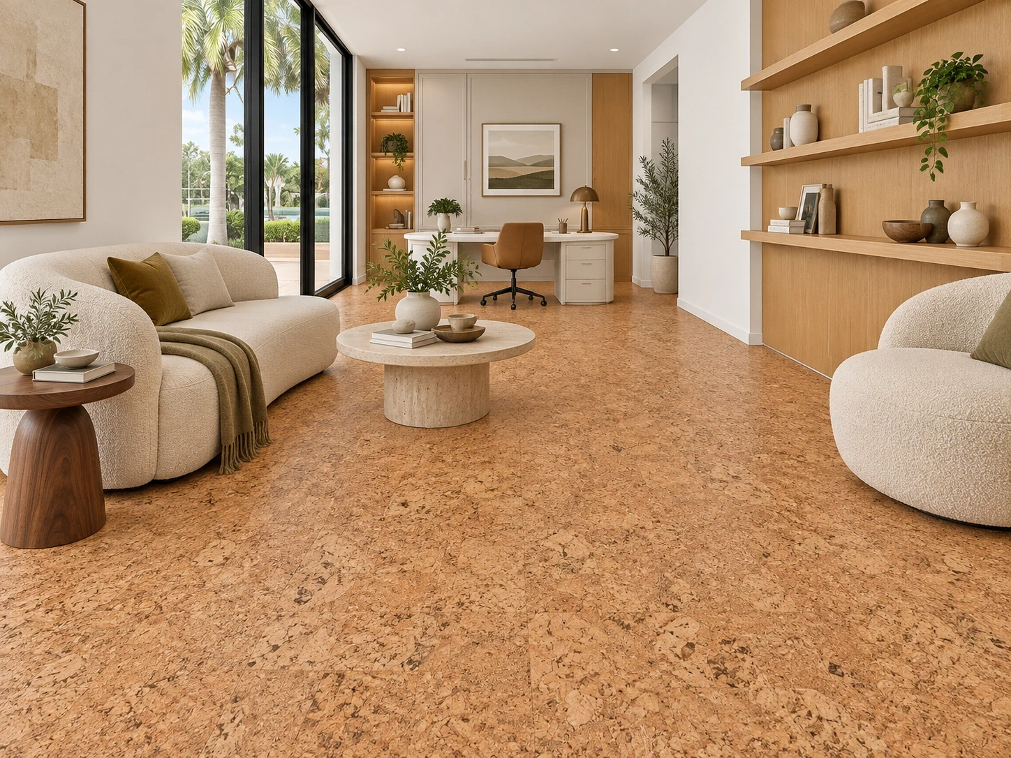 Autumn Leaves — Natural floating cork (flooring) — room illustration