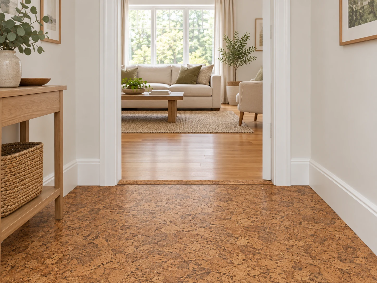 Cork trims & transitions — Colour-matched finishing pieces · special order — room illustration