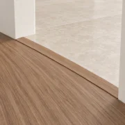 American Red Oak T-molding transition — installed view