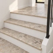 Ceramic Marble stair nosing — installed view