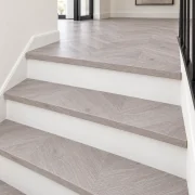 Clara Chevron stair nosing — installed view