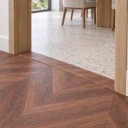 Noble Chevron T-molding transition — installed view