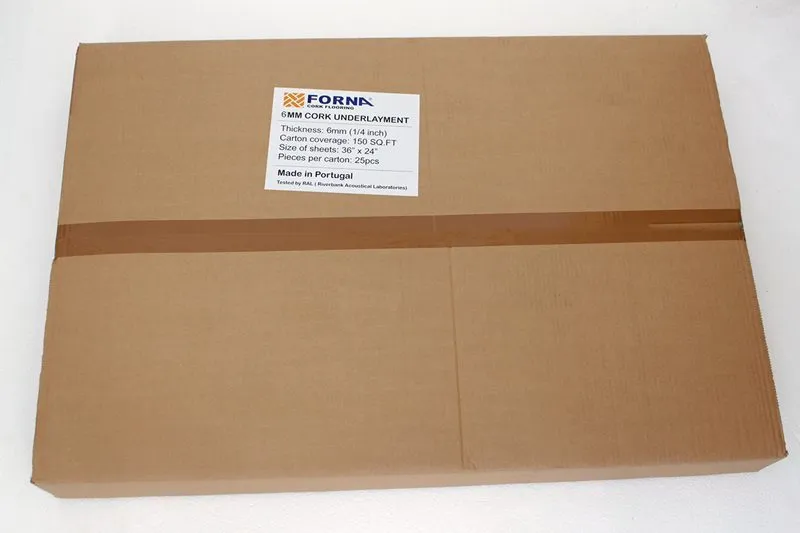 Cork Underlayment - 1/4&Quot; (6Mm) - 150 Sq.ft. Box (Fund6) 6Mm Cork Underlayment Forna Box