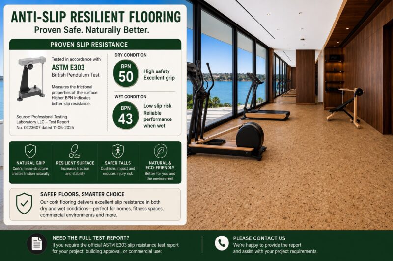 Anti-Slip Resilient Flooring: Why Cork Outperforms Vinyl, Laminate &Amp; Tile Anti-Slip Resilient Cork Flooring Proven Slip Resistance