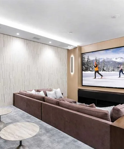 Arctic Slate - 1/2&Quot; (12Mm) - Cork Wall Tile (Warcslt12) Arctic Slate Acoustic Wall Panels Installed As A Textured Fireplace Feature Wall In A Modern Living Space