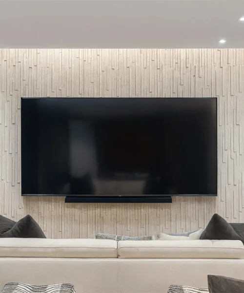 Arctic Slate - 1/2&Quot; (12Mm) - Cork Wall Tile (Warcslt12) Rctic Slate Decorative Cork Wall Tiles In A Home Theatre, Reducing Noise And Echo With Stylish Acoustic Design