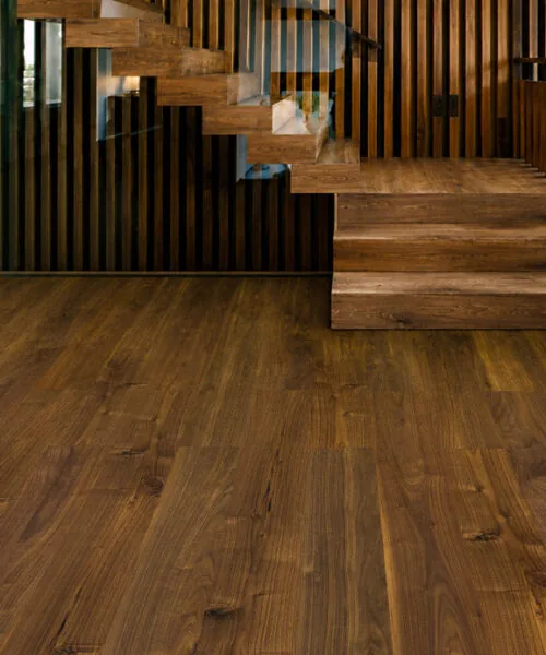 Ashen Chestnut - 7/16&Quot; (11Mm) - Swiss Design Cork Floating (Fascnut11) Ashen Chestnut Swiss Design Cork Floating Flooring Surrounding A Modern Home