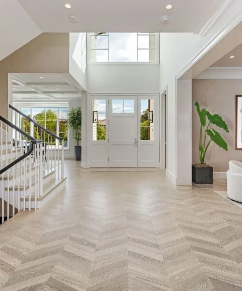 Aurora Chevron - 7/16″ (11Mm) - Swiss Design Cork Floating (Fauro11) Aurora Chevron Cork Floating Flooring Contemporary Low-Voc Flooring Options
