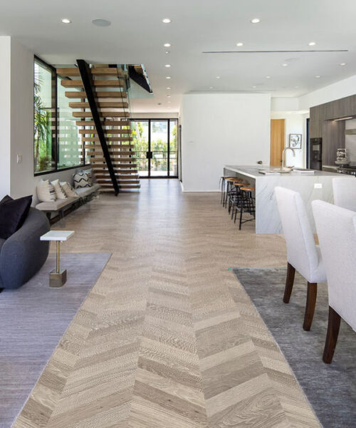 Aurora Chevron Cork Floating Flooring Living Room Dinning Recycled Materials