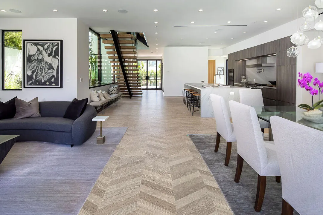 Aurora Chevron Cork Floating Flooring Living Room Dinning Recycled Materials