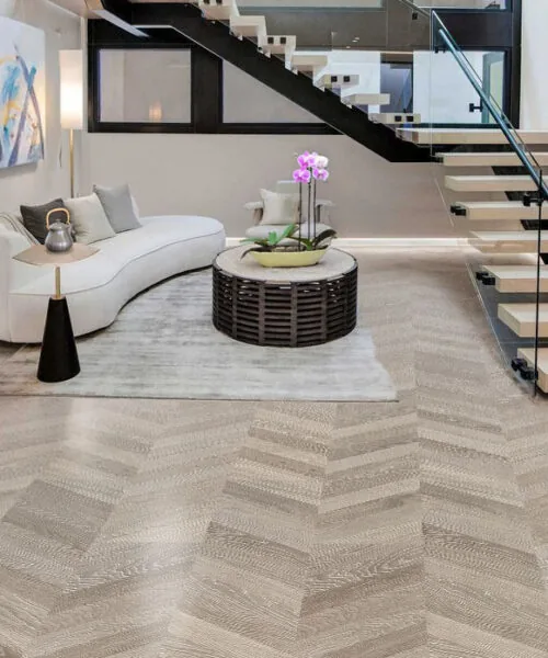 Aurora Chevron - 7/16″ (11Mm) - Swiss Design Cork Floating (Fauro11) Aurora Chevron Cork Floating Flooring Non-Toxic Flooring Materials House