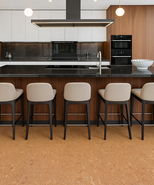 Autumn Leaves - 1/2&Quot; (12Mm) - Cork Floating (Fal12) Contemporary Kitchen Design Enhanced By Autumn Leaves Cork Floating Floors In A Warm Golden Shade.