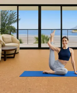 Yoga And Relaxation Room With Autumn Leaves Cork Flooring Offering Cushioning And Natural Warmth During Stretches.
