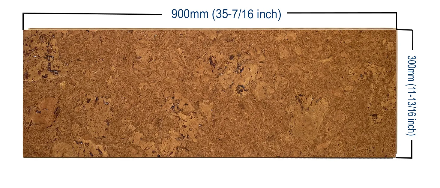 Autumn Ripple Cork Click Floating Flooring Size