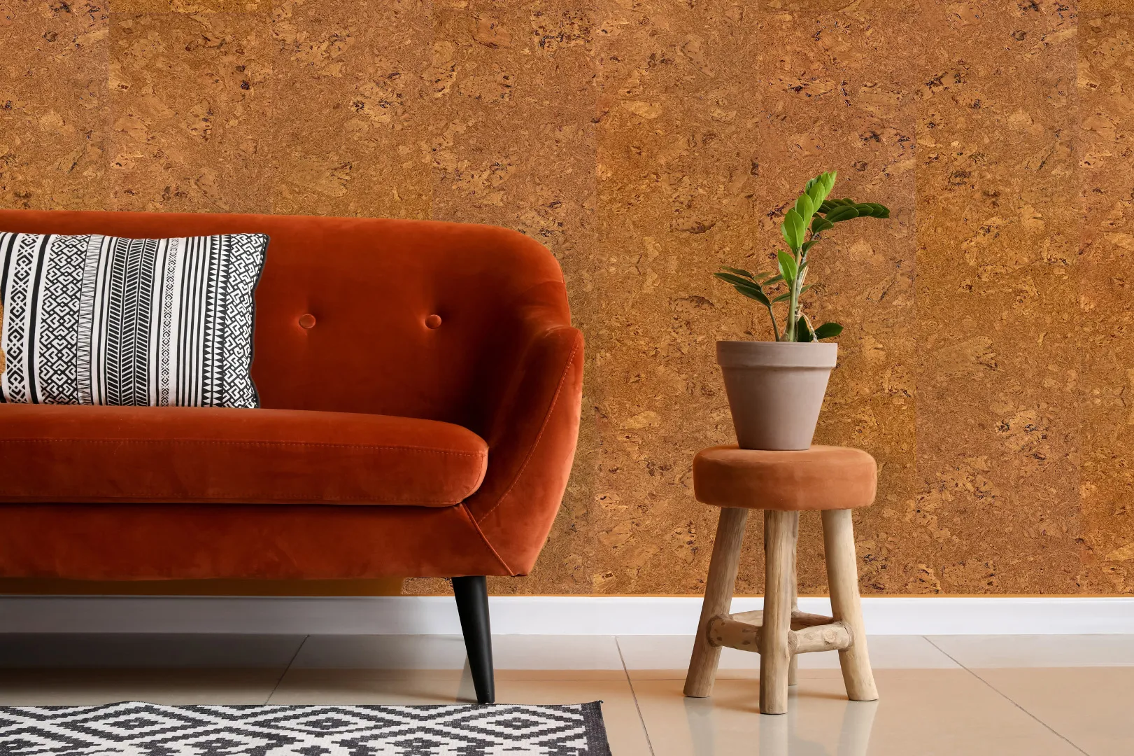 Autumn Ripple - 5/16&Quot; (8Mm) - Cork Glue Down Tile (Gar8) Autumn Ripple Cork Tiles As Wall Tiles Middle Brown