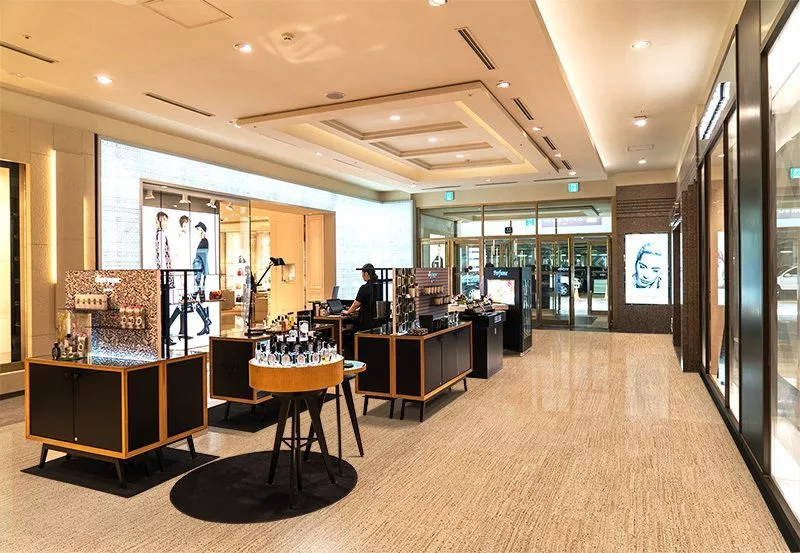 Forna Cork Flooring In Commercial Spaces In High Traffic Areas Berber Cork Floor Forna Commercial Cosmetic Shop Supermarket Flooring