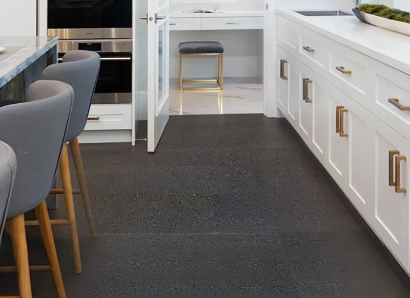 Black Buffalo Forna Swiss Leather Floating Flooring Kitchen