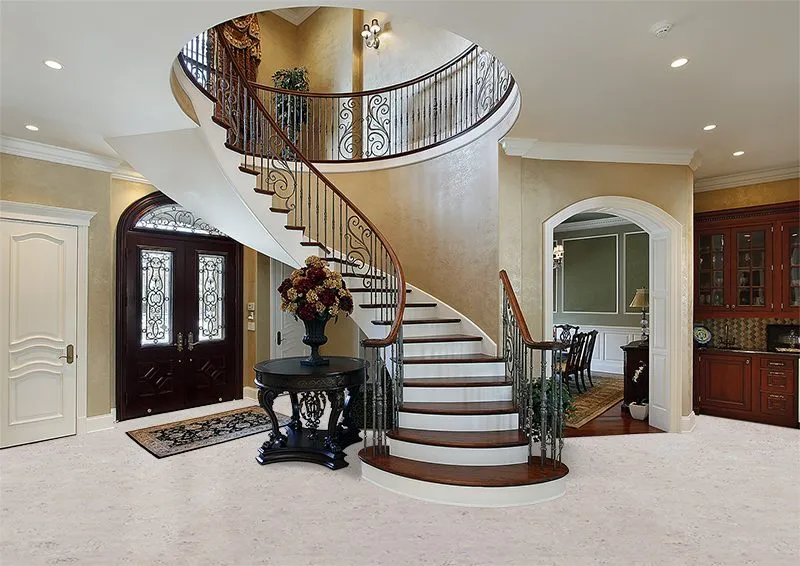 Ceramic Marble - 1/2&Quot; (12Mm) - Cork Floating (Fcm12) Ceramic Marble Cork Flooring Foyer Luxury Home Circular Staircase
