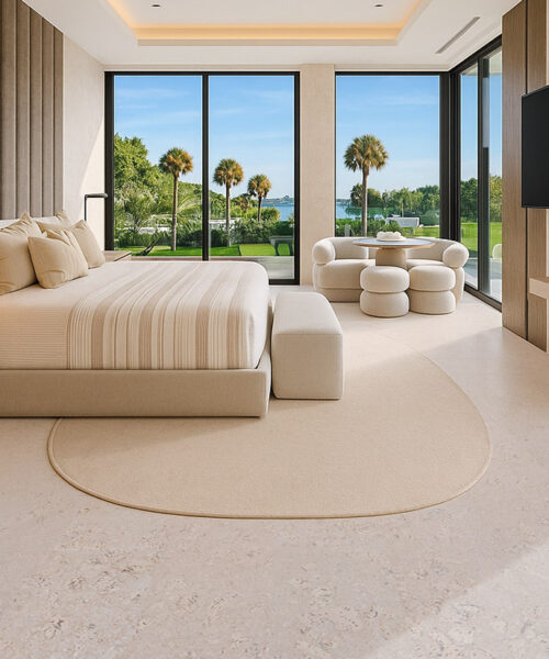 Ceramic Marble - 1/2&Quot; (12Mm) - Cork Floating (Fcm12) Ceramic Marble Cork Flooring In Luxury Bedroom, Light Marble Look Cork Floating Floor