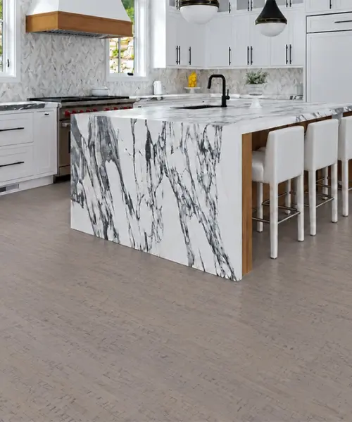 Gray Bamboo Installed Flooring In A Furnished Daylight Interior; Reviewed Room View (Cz3378Vzc)