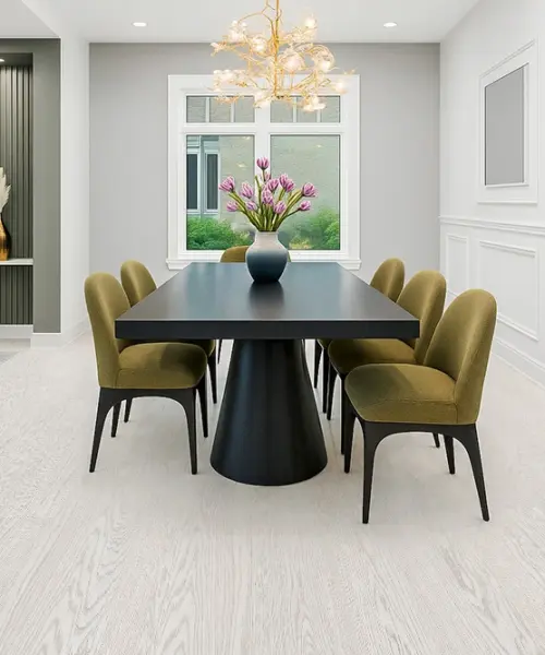 Snow Cap - 3/8&Quot; (9.70Mm) - Swiss Real Wood Cork Floating (Fcap9.7) Snow Cap Installed Flooring In A Furnished Daylight Interior; Reviewed Room View (Fcap9.7)