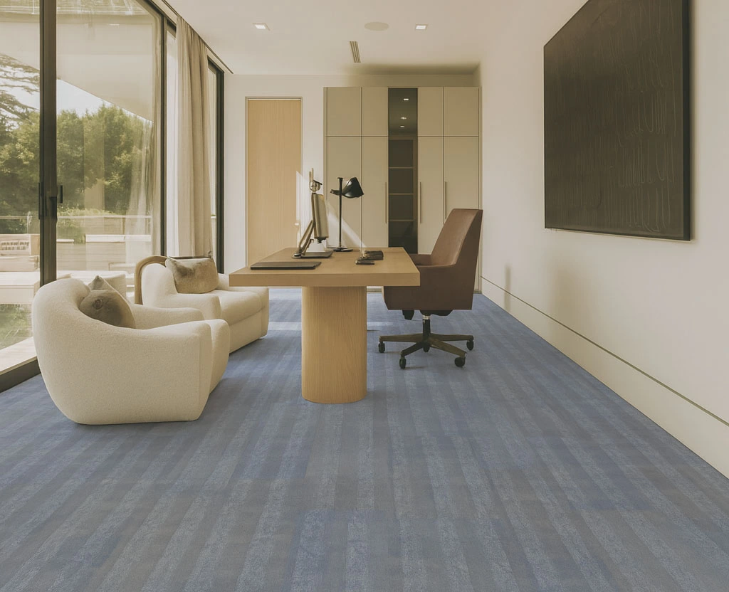 Serpent Luxe – 13/32” (10.5Mm) – Swiss Leather Flooring (Lsl10.5) Serpent Luxe Installed Flooring In A Furnished Daylight Interior; Reviewed Room View (Lsl10.5)