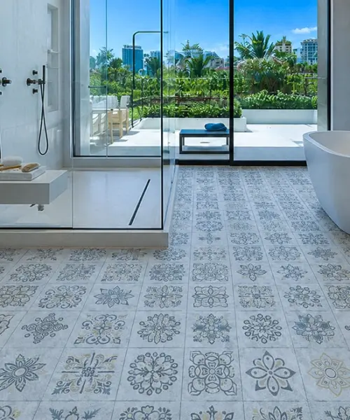 Classic Porcelain - 19/64&Quot; (7.5Mm) - Swiss Techslate (Mcpor7.5) Classic Porcelain Installed Flooring In A Furnished Daylight Interior; Reviewed Room View (Mcpor7.5)