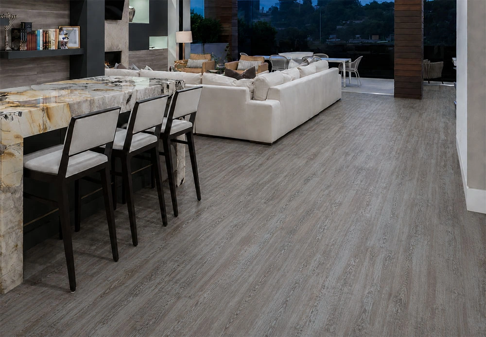 Earthy Pine - 3/8&Quot; (9.5Mm) - Forna Natural Composite Flooring With Waterproof Hydrowood Core (Nethpin9.5) Earthy Pine Installed Flooring In A Furnished Daylight Interior; Reviewed Room View (Nethpin9.5)