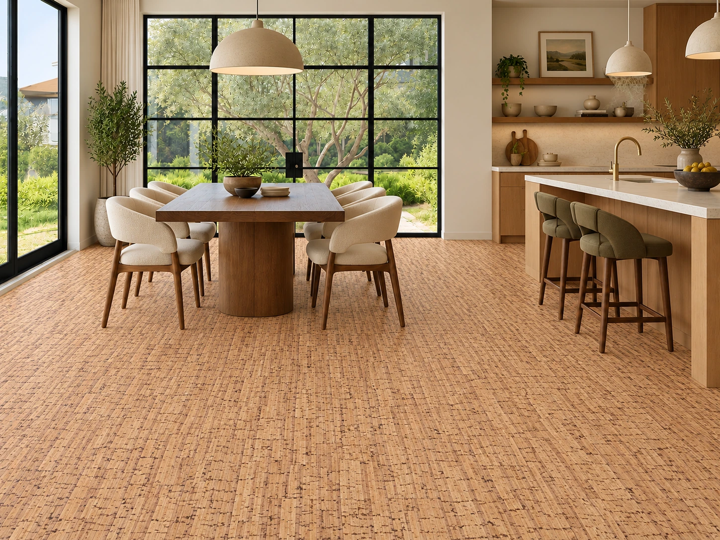 Sisal - 1/2&Quot; (12Mm) - Cork Floating (Fsi12) Sisal Floor Application In A Furnished Room, Based On The Original Product Reference