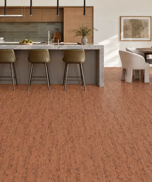 Amber Streak - 1/2&Quot; (12Mm) - Cork Floating (Fast12) Amber Streak Floor Application In A Furnished Room, Based On The Original Product Reference
