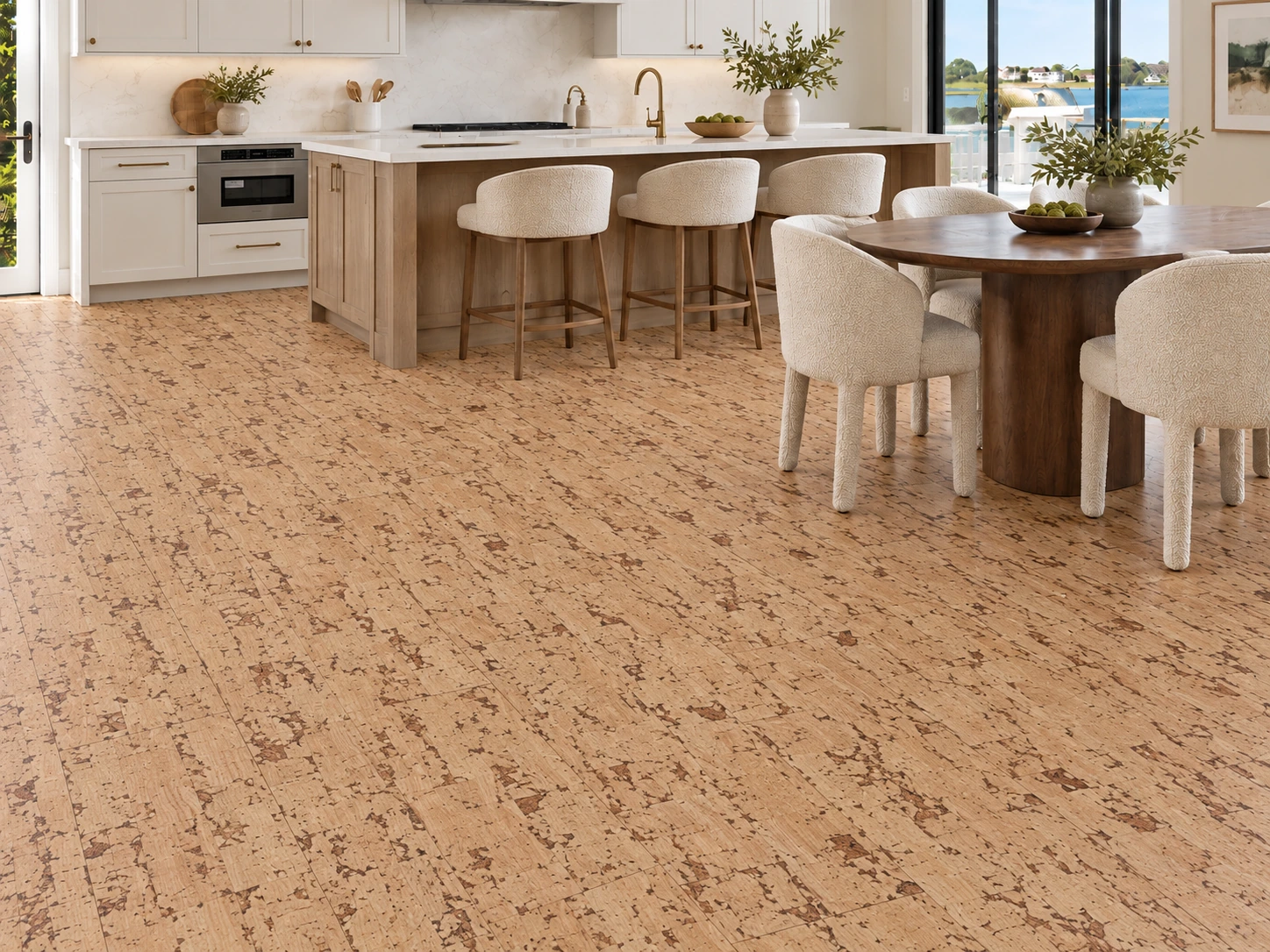 Woodflow - 1/2&Quot; (12Mm) - Cork Floating (Fwof12) Woodflow Floor Application In A Furnished Room, Based On The Original Product Reference