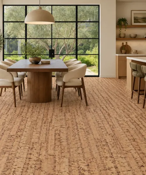 Sisal installed flooring in a furnished daylight interior; accurate product scale visualization (CZ3160VNN)