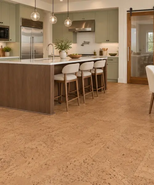Logan installed flooring in a furnished daylight interior; accurate product scale visualization (PF3101VNN-8.0)