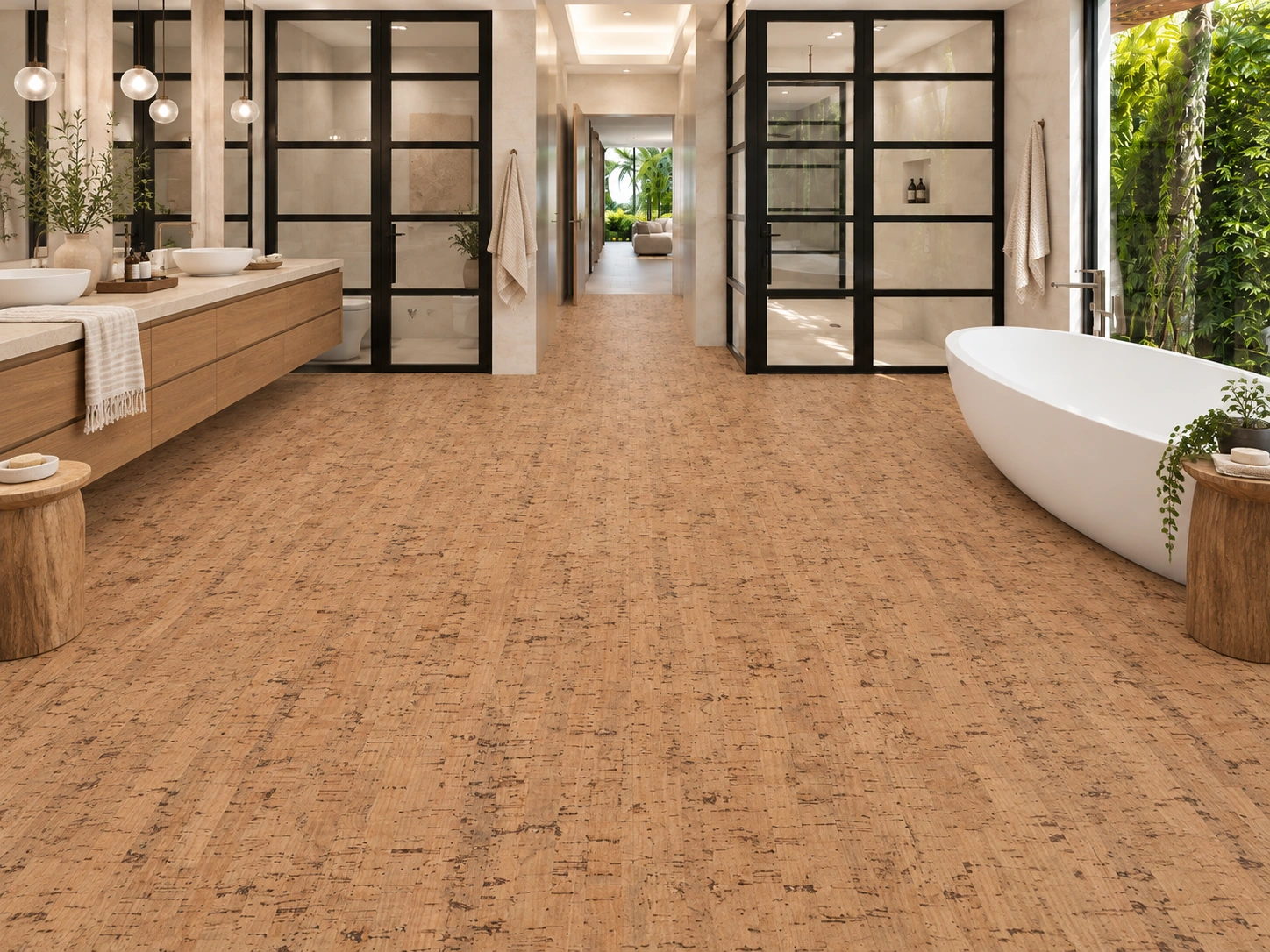 Silver Birch installed flooring in a furnished daylight interior; accurate product scale visualization (PF3378VNN-6.0)