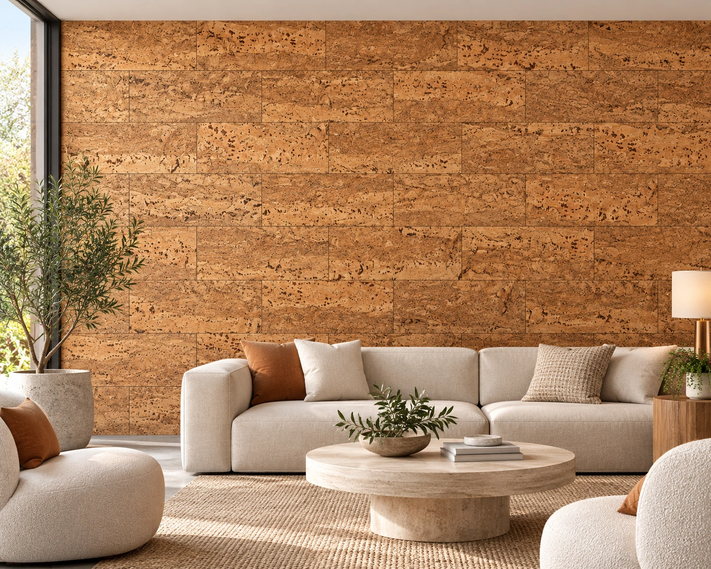 Umber — 6mm Swiss glue-down cork tile (floor & wall)
