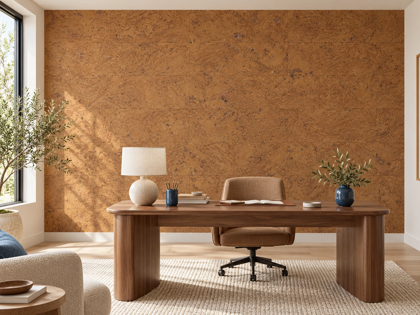 Autumn Ripple — 8mm glue-down cork tile (floor & wall)