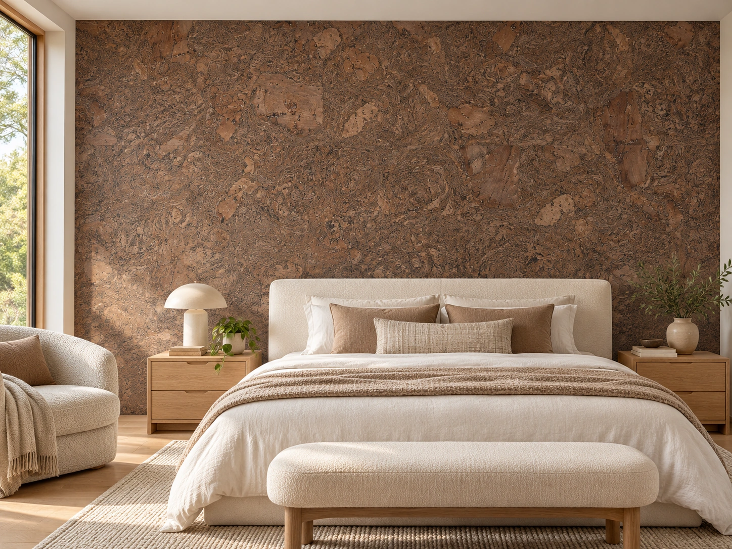 Walnut Burlwood — 8mm glue-down cork tile (floor & wall)