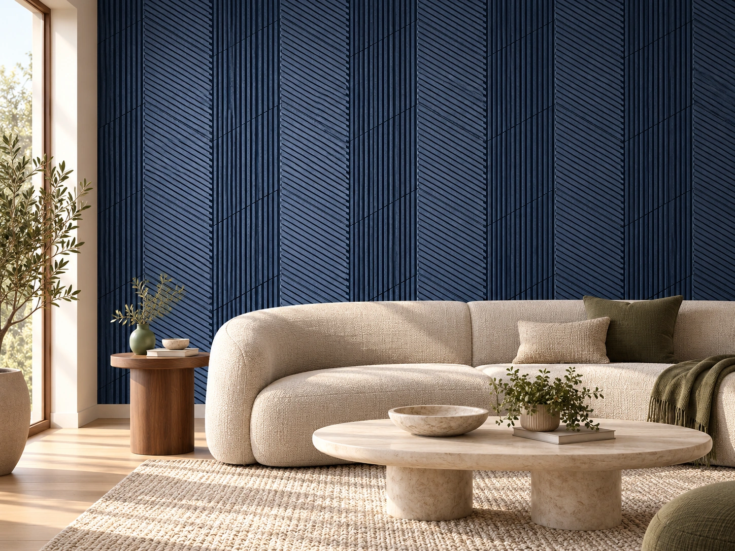 Linear Wood Deep Blue