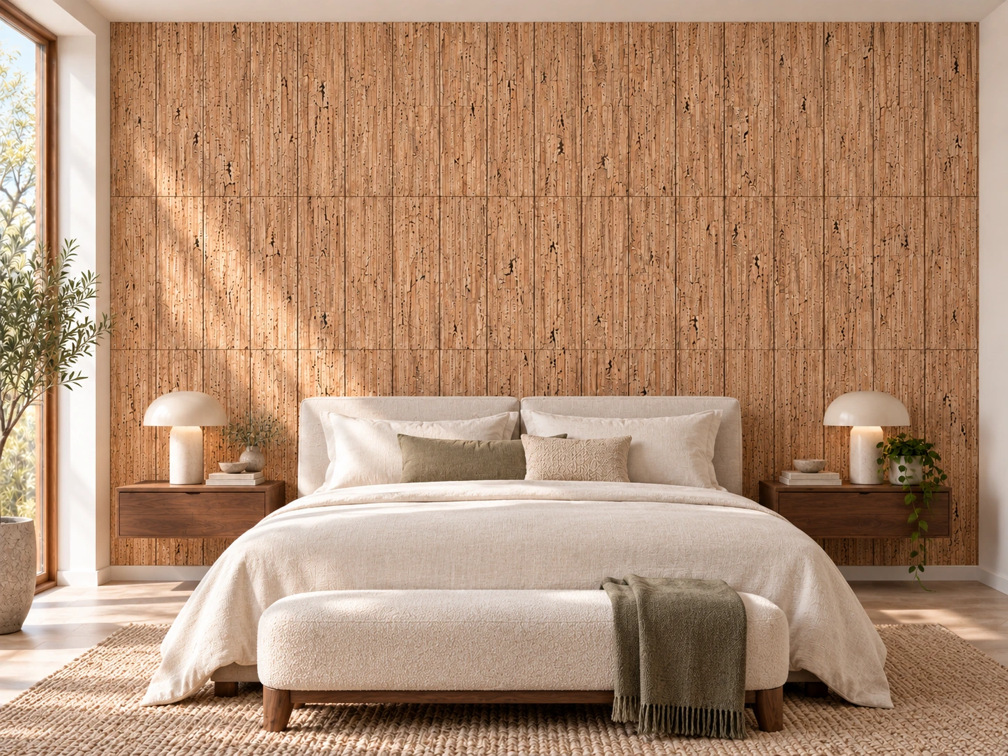 Mesa – 1/2&Quot; (12Mm) Cork Wall Tile (Wms12) Mesa Wall Application In A Furnished Room, Based On The Original Product Reference