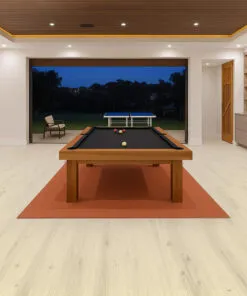 Spacious Game Room With Pool Table And Como White Oak Swiss Cork Design Flooring, Combining Durability And Modern Aesthetics