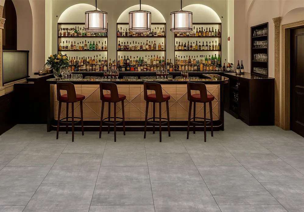 Concrete Alloy - 19/64&Quot; (7.5Mm) - Swiss Techslate (Mcona7.5) Concrete Alloy Forna Techslate Durable Flooring For High-Traffic Areas Hotel Bar Restaurant