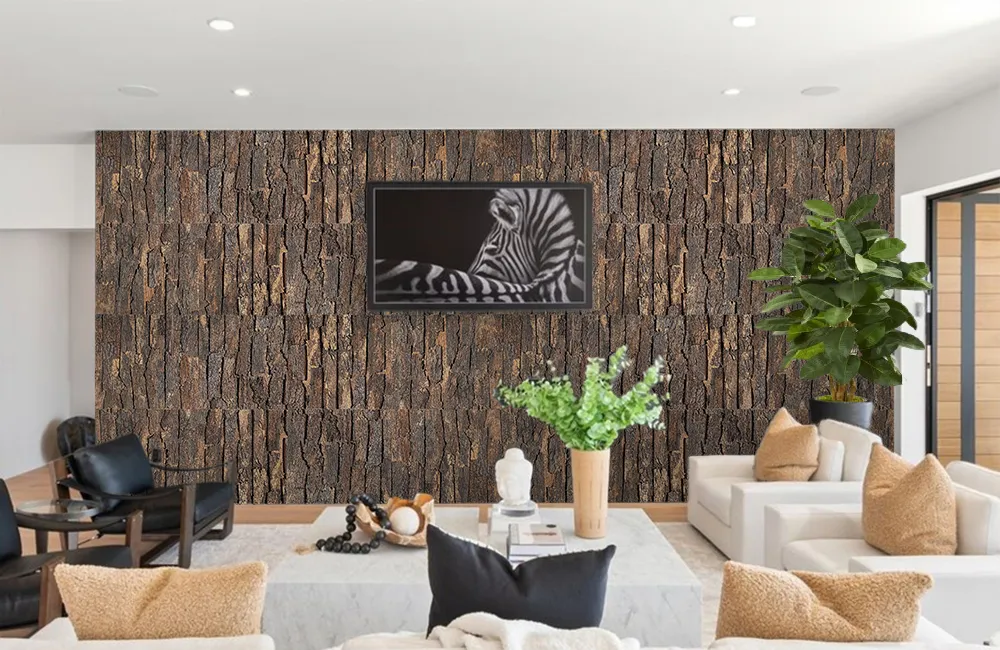 Cork Bark - 63/64&Quot; (25Mm) - 3D Acoustic Cork Wall Panels (Wcb25) Cork Bark Sustainable Wall Panels Environmentally Conscious Consumers Eco-Friendly Wall Solutions