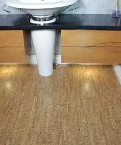 Cork Floor Silver Birch Modern Half Washroom
