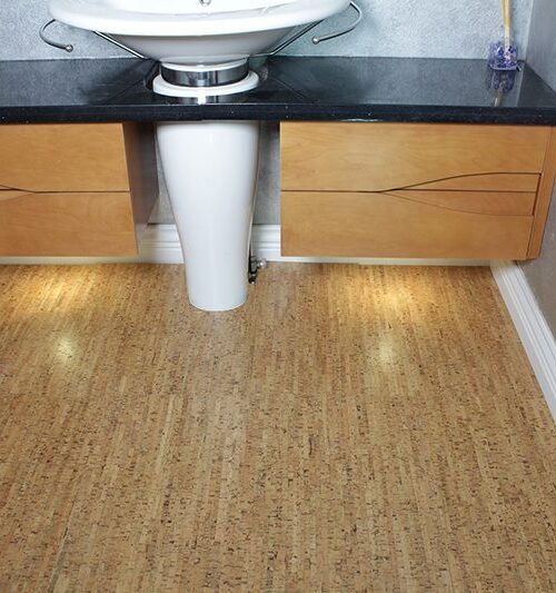 Silver Birch - 1/2&Quot; (12Mm) - Cork Floating (Fsb12) Cork Floor Silver Birch Modern Half Washroom