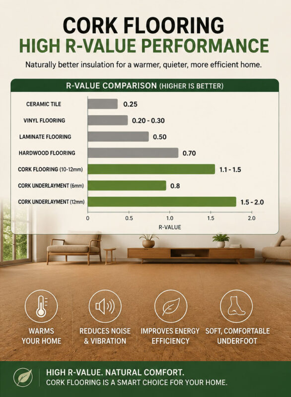 Cork Flooring R-Value Cork R Value Improved Insulation And Sound Reduction