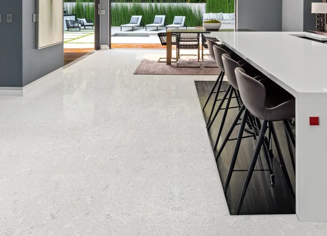 Creme Royal Marble White Cork Kitchen Flooring